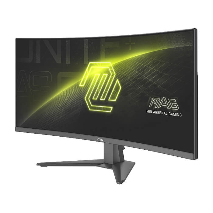 MSI MAG 346CQ, 34”, 1ms, 180Hz, Rapid VA, 3440 x 1440 (UWQHD), 21:9, CURVE 1500R, AMD FreeSync Premium, 75% DCI-P3, AG, HDR Ready, 300 nits, 4000:1, DCR 100M:1, DP(1.4a), 2xHDMI ID 93773 (тъмнейл - 2)