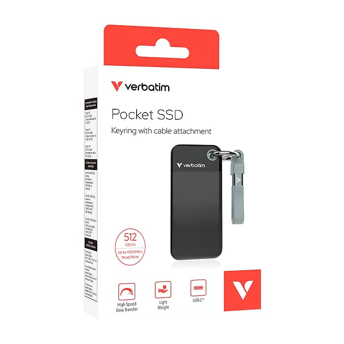 Verbatim Pocket SSD USB 3.2 Gen 2 512GB Black/Grey (тъмнейл - 4)