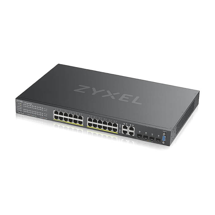 ZyXEL GS2220-28HP, EU region, 24-port GbE L2 PoE Switch with GbE Uplink (1 year NCC Pro pack license bundled) (тъмнейл - 4)