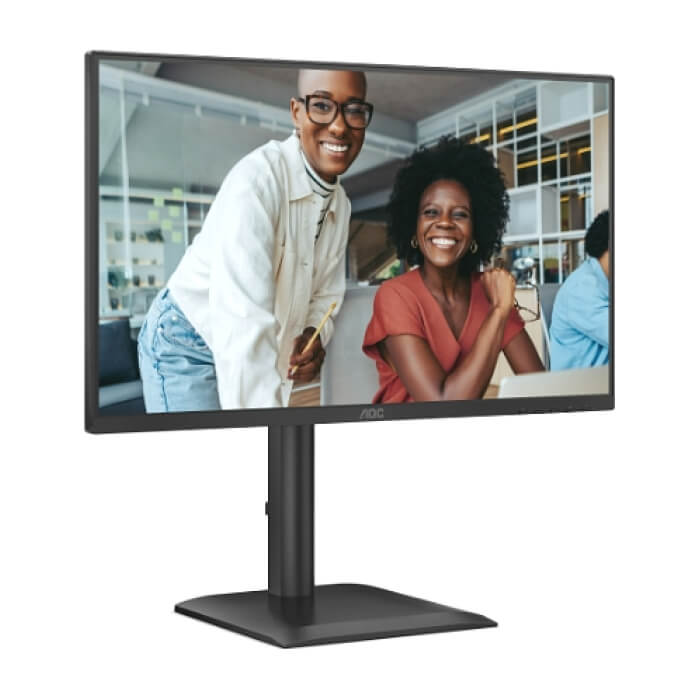 AOC 24E4U, 23.8" IPS WLED, 1920x1080@120Hz, 4ms GtG, 300cd m/2, 1500:1, 20M:1 DCR, Adaptive Sync, FlickerFree, Anti Blue Light, 2Wx2, Tilt, Height Adjust, Pivot, Swivel, D-SUB, HDMI, USB Hub ID 89874 (тъмнейл - 4)