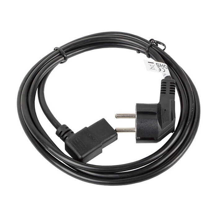 Кабел - Lanberg CEE 7/7 -> IEC 320 C13 power cord 1.8m angled right VDE, black ID 72499 (тъмнейл - 2)