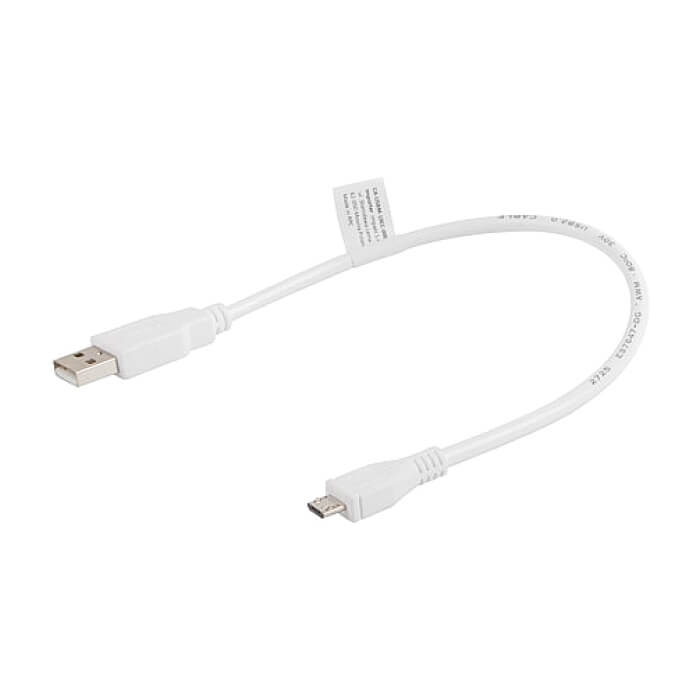 Кабел - Lanberg USB MICRO-B (M) -> USB-A (M) 2.0 cable 0.3m, white ID 72641