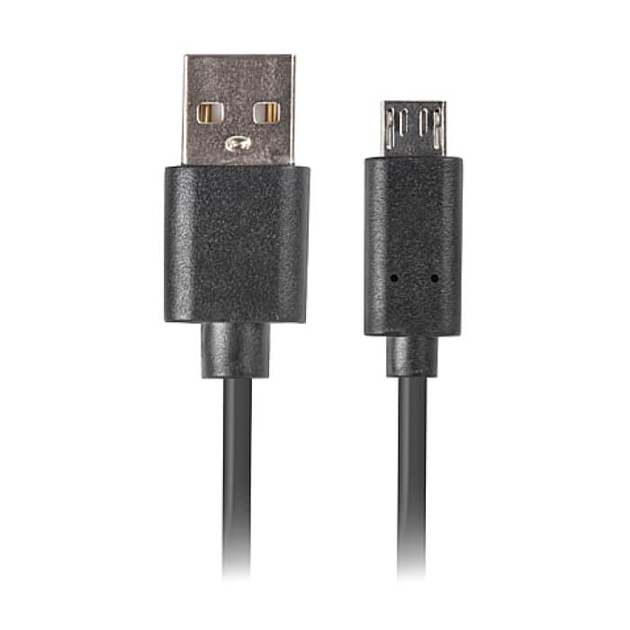 Кабел - Lanberg USB MICRO-B (M) -> USB-A (M) 2.0 cable 3m, black QC 3.0 ID 72626