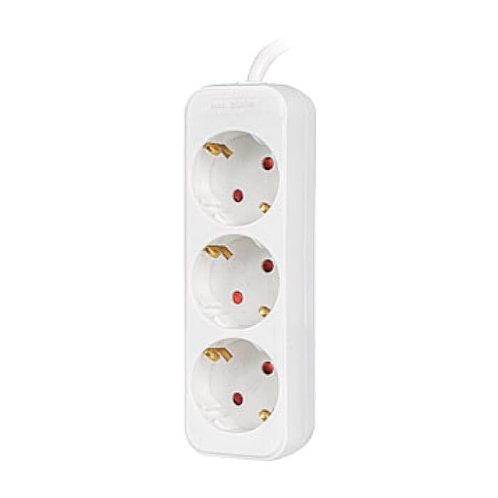 Lanberg power strip 1.5m, 3 sockets, french quality-grade copper cable, white на супер цена