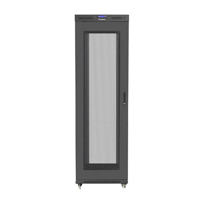 Lanberg rack cabinet 19" free-standing 42U/800x1200 (flat pack) with mesh door lcd black v2 ID 87174 (тъмнейл - 2)
