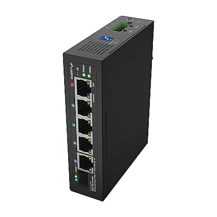Lanberg Switch ILFE-4P-1Ge-1S-90 POE 1 x BT 3 x AT SFP/ETH DIN Unmanagment Fast Ethernet (тъмнейл - 5)