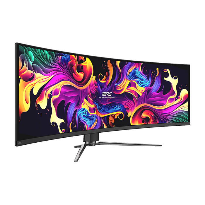 MSI MPG 491CQPX QD-OLED, 0.03ms, 240Hz, OLED, 5120 x 1440 (DQHD), 32:9, CURVE 1800R, G-Sync Compatible, HDR True Black 400, 450 nits, 99% DCI-P3, AR, DP(1.4a), 2xHDMI 2.1, 1xTypeC DP alt. w/PD (98W), USB Hub, Heigh Adj., VESA, Black, 10.6kg ID 89350 (тъмнейл - 3)