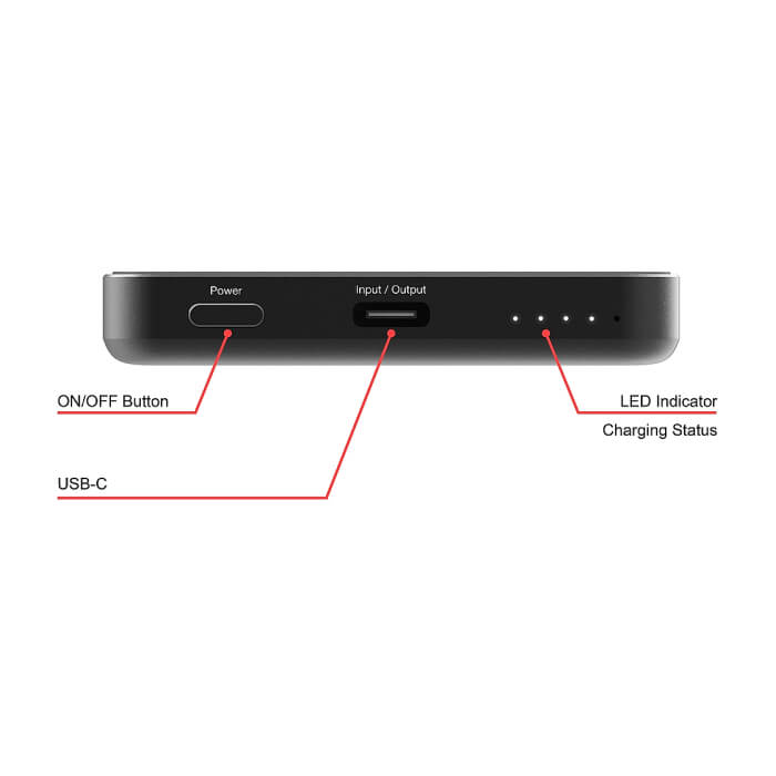 Verbatim Charge 'n' Go Essentials Power Bank Magnetic Wireless 5000mAh Black ID 85396 (тъмнейл - 5)