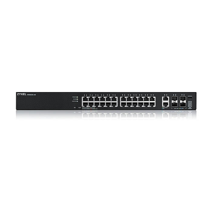 ZyXEL XGS2220-30, L3 Access Switch, 24x1G RJ45 2x10mG RJ45, 4x10G SFP+ Uplink, incl. 1 yr NebulaFlex Pro