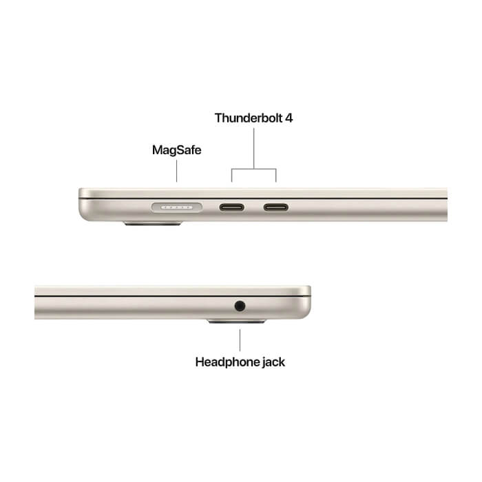 Apple MacBook Air 15.3: Apple M5 chip with 10-core CPU and 10-core GPU, 16GB, 1TB SSD - Starlight ID 96917 (тъмнейл - 4)