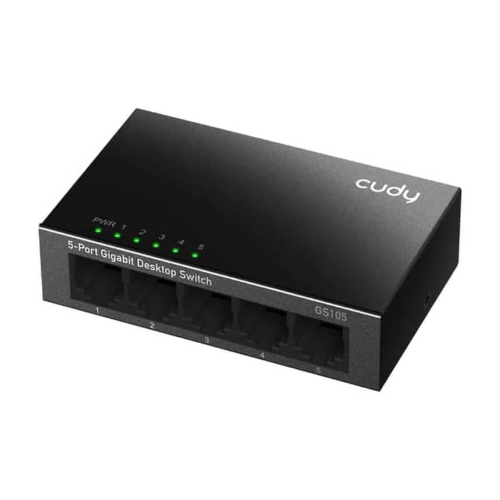 Cudy GS105 5-Port Gigabit Metal Switch, 5 10/100/1000M RJ45 Ports, Desktop Metal Case (тъмнейл - 2)