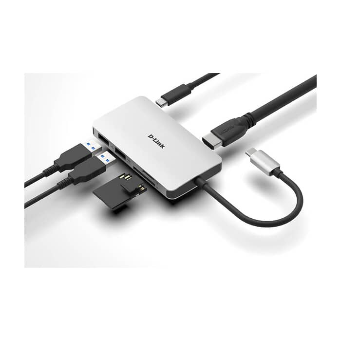 D-Link 6-in-1 USB-C Hub with HDMI/Card Reader/Power Delivery (тъмнейл - 2)