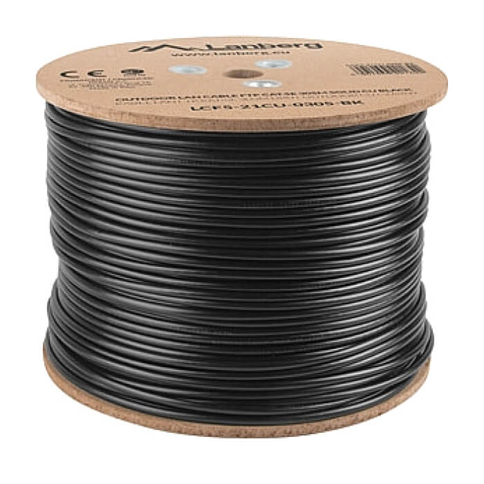 Lanberg LAN cable CAT.5e ftp 305m solid outdoor cu black fluke passed ID 87040 (тъмнейл - 3)