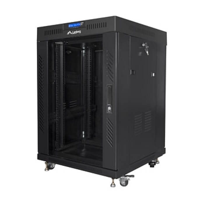 Lanberg rack cabinet 19" free-standing 15U/600x600 (flat pack) with glass door lcd black v2 ID 87203 (тъмнейл - 4)