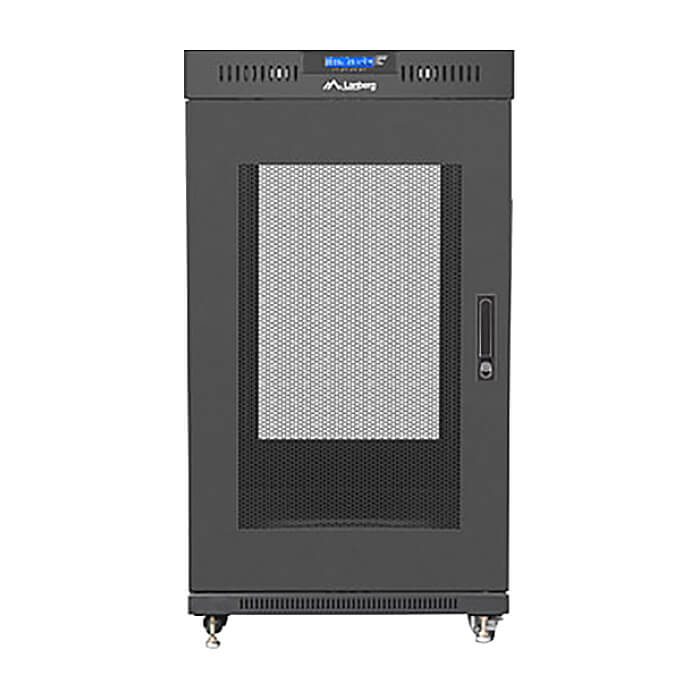 Lanberg rack cabinet 19" free-standing 22U/800x800 (flat pack) with glass door lcd black v2 ID 87627 на супер цена