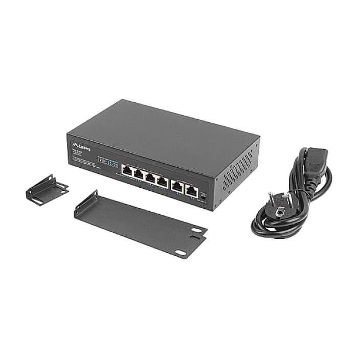 Lanberg switch 4x 100mb poe+/2x 100mb unmanaged rack 10"/19" fast ethernet 60w (тъмнейл - 5)