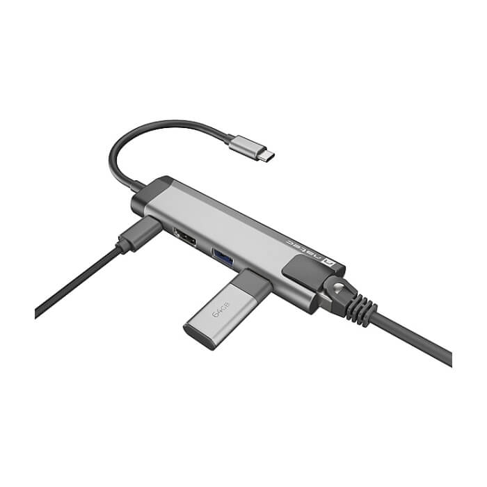 Natec Fowler Go Multiport Adapter 5 in 1, 2xUSB 3.0 HUB, HDMI 4K, USB-C PD, RJ45 (тъмнейл - 4)