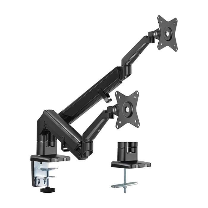 Neomounts by Newstar Desk Mount ultra flat (clamp/grommet) for 2 Monitor Screens ID 66744 (тъмнейл - 3)