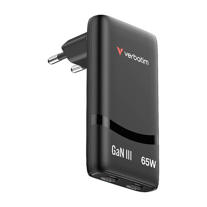 Verbatim Fold 'n' Go GaN Charger 65W EU plug Black ID 97644 (тъмнейл - 3)
