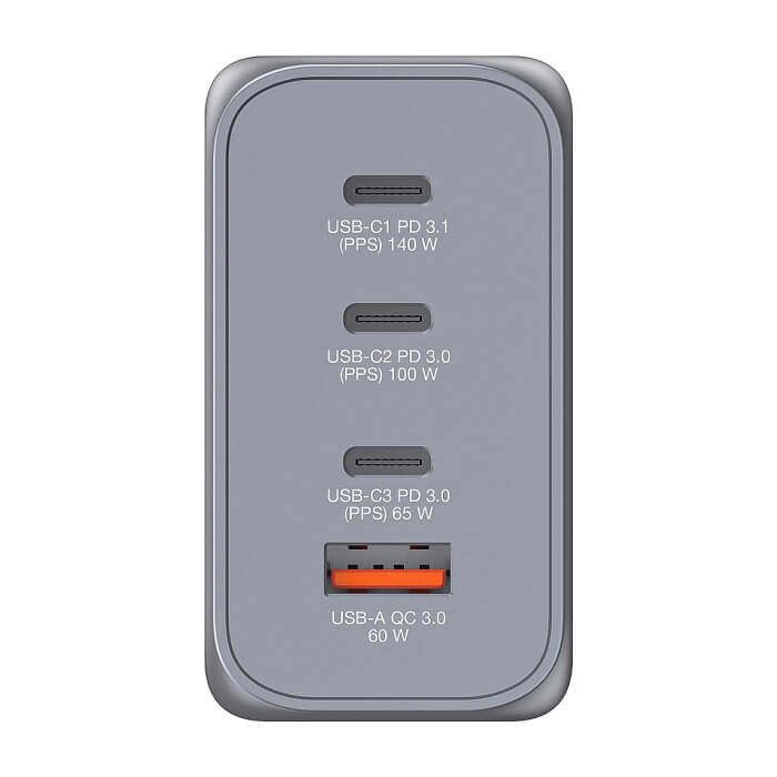 Verbatim GNC-240 GaN Charger 4 Port 240W USB A/C (EU/UK/US) ID 75223 (тъмнейл - 2)