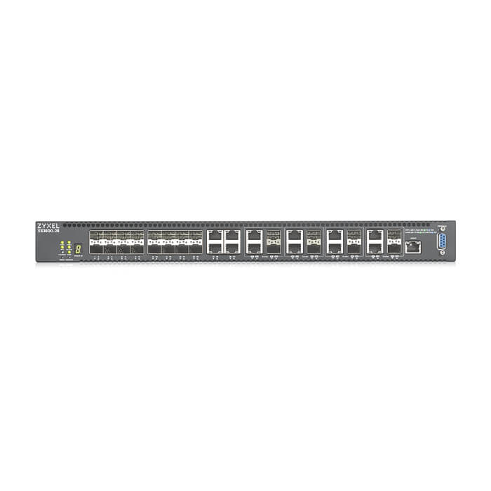 ZyXEL XS3800-28, 28-port 10GbE L2+ Managed Switch Nebula Flex Pro (dual AC,1 year NCC Pro pack license bundled)