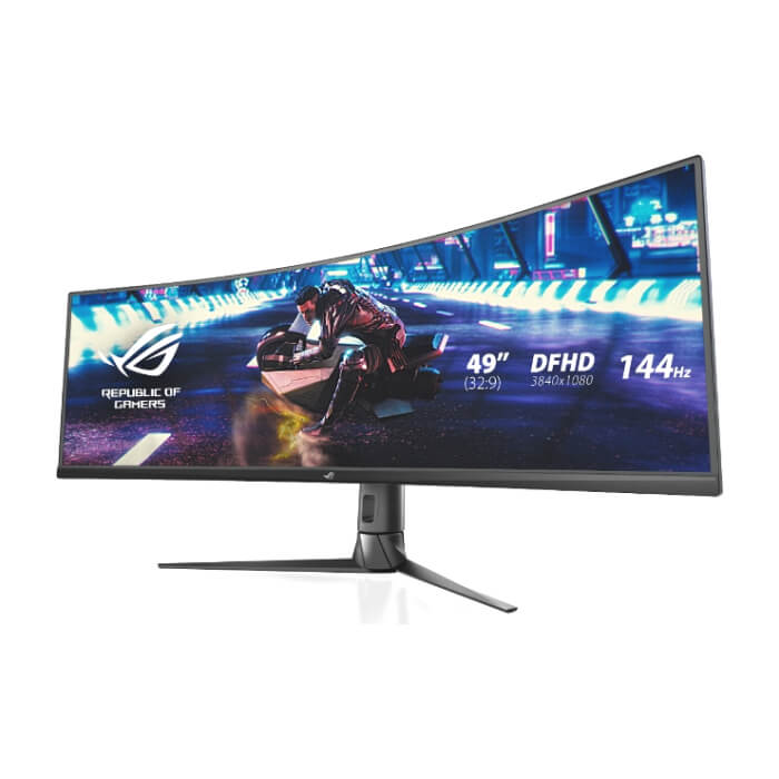Asus ROG STRIX Curved XG49VQ, 49" DFHD (3840x1080) Gaming monitor, VA, up to 144Hz, 125% sRGB, DP, HDMI, USB3.0, FreeSync 2 HDR, DisplayHDR400, AuraSync, Red+Dark Gray ID 90916 (тъмнейл - 4)