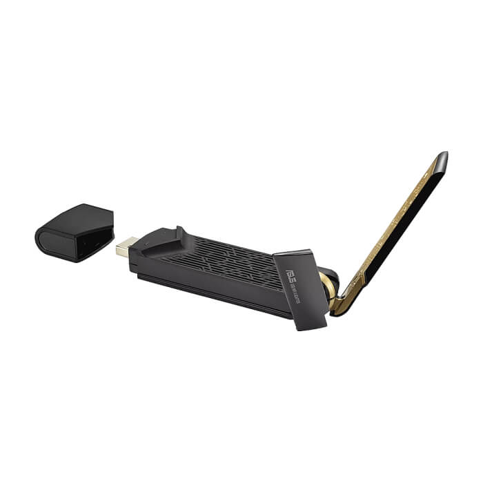 Asus USB Adapter, USB-AX56, AX1800, Dual-Band, USB 3.2 Gen 1, OFDMA, MU-MIMO, 2x External antenna, Black (тъмнейл - 5)