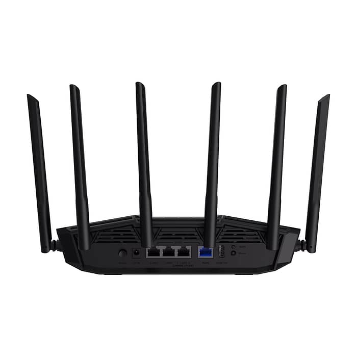 AsusTUF Gaming, BE6500 Dual Band WiFi 7 Router, 4K-QAM, Multi-Link Operation (MLO), Quad 2.5GbE port, Mobile Game Mode, Gear Accelerator, Gaming Port, Open NAT, Smart Home Master, Subscription-Free Security, AiMesh support, 4G/5G Auto Mobile Tethering (тъмнейл - 3)