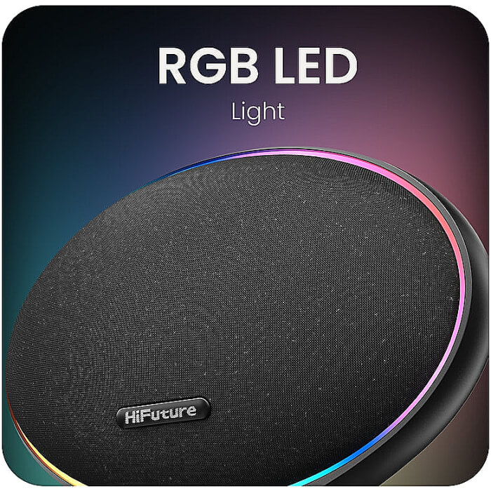 HiFuture ORBIT Black, 80W Output (Max.power), Built-in Powerful DSP with DynaBoost Technology, Pair to Stereo Sound System (TWS Mode), Wireless 5.4, Orbit Lighting, Aluminum Elegan ID 94788 (тъмнейл - 3)