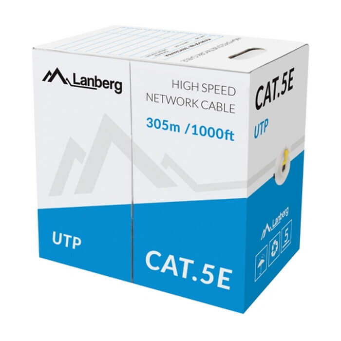 Кабел - Lanberg Lan Cable UTP Cat.5e 305m Solid CCA Yellow ID 72717