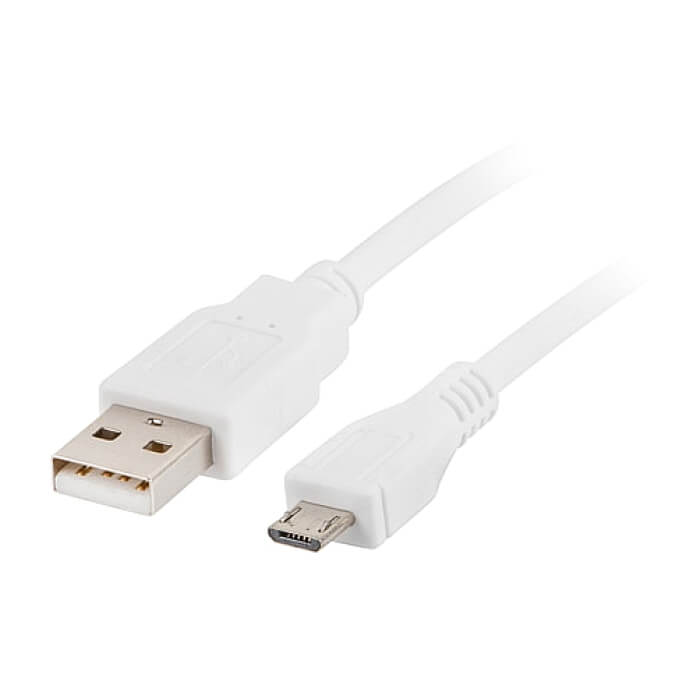 Кабел - Lanberg USB MICRO-B (M) -> USB-A (M) 2.0 cable, 3m, white ID 72634