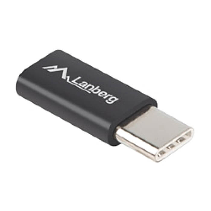 Lanberg adapter USB type-c (m) -> micro-b (f) 2.0, black (тъмнейл - 2)