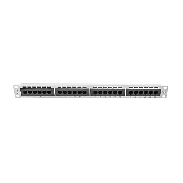 Lanberg patch panel 24 port 1U CAT.6, grey ID 62842 (тъмнейл - 2)