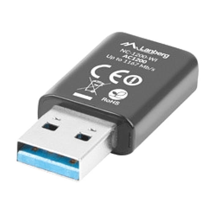 Lanberg Wireless Network Card USB AC1200 Dual Band 2x Internal Antenna (тъмнейл - 3)
