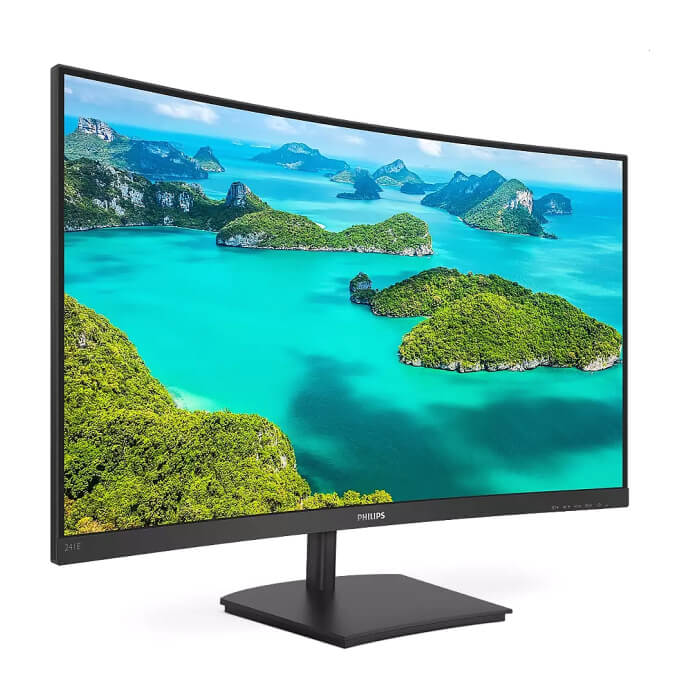 Philips 241E1SCA, 23.6" Curved 1500R VA WLED, 1920x1080@75Hz, 4ms GTG, 250cd/m2, 3000:1, Mega Infinity DCR, FreeSync/Adaptive Sync, FlickerFree, Low Blue Mode, 3Wx2, Tilt, D-SUB, HDMI ID 64967 (тъмнейл - 2)