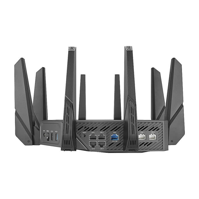 Asus Gaming Wireless Router, ROG Rapture GT-AXE16000, AXE16000, Quad-Band, Quad-Core 2.0GHz CPU, 256MB/2GB Flash/RAM, 10G dual-port, AiProtection Pro, Adaptive QoS, VPN Fusion, IPT (тъмнейл - 3)