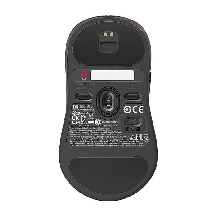 BenQ ZOWIE U2 Wireless Mouse For Esports, Size M, 60g, up to 1000 Hz, up to 3200 DPI, Symmetrical design, Inward-curved on both sides for agility during multi-angle movement, Wireless design w/enhanced receiver, Driverless, plug and play (тъмнейл - 5)