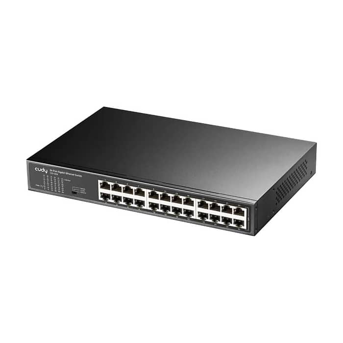 Cudy GS1024 24-Port Gigabit Metal Switch, 24 Gigabit RJ45 Ports, Rack-mountable Steel Case (тъмнейл - 2)
