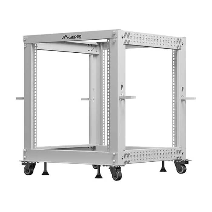 Lanberg open rack 19" 12U 600x600-1100 adjustable, grey ID 96769 (тъмнейл - 2)
