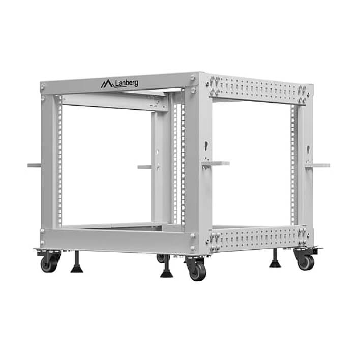 Lanberg open rack 19" 9U 600x600-1100 adjustable, grey ID 96770 (тъмнейл - 2)