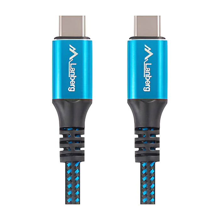 Lanberg USB-C(M) -> USB-C (M) 4.0 cable 0.5m 100W 8K 30Hz Black-Blue ID 76936 на супер цена