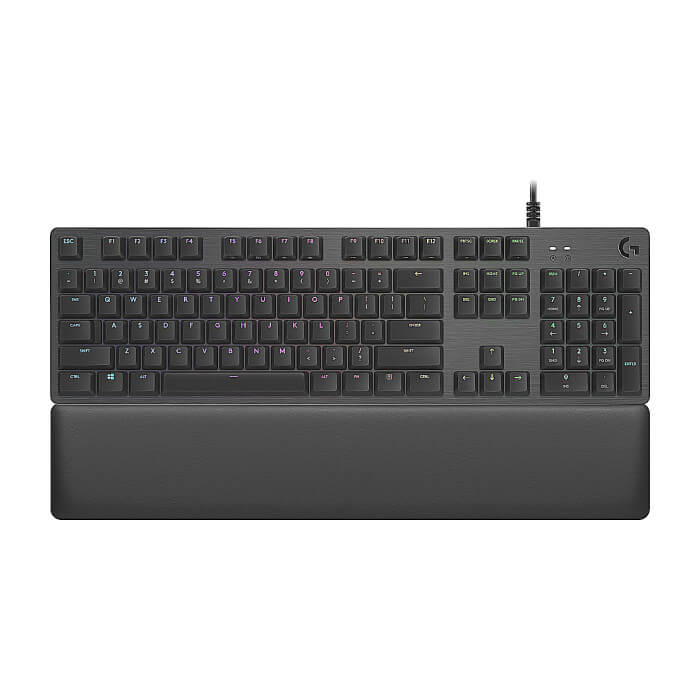 Logitech G513 Keyboard, GX Brown Tactile, Lightsync RGB, USB Passthrough Data/Power, Alumium Alloy, Game Mode, Memory Foam Palmrest, Gaming Keycaps, Keycap Puller, Black Carbon на супер цена от GT Computers Logitech G513 Keyboard, GX Brown Tactile, Lightsync RGB, USB Passthrough Data/Power, Alumium Alloy, Game Mode, Memory Foam Palmrest, Gaming Keycaps, Keycap Puller, Black Carbon на супер цена