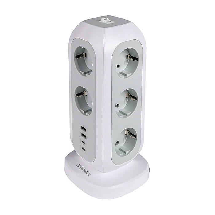 Verbatim EUPT-01 EU Power Tower 11 AC with 2 x USB-C / 2 x USB-A на супер цена