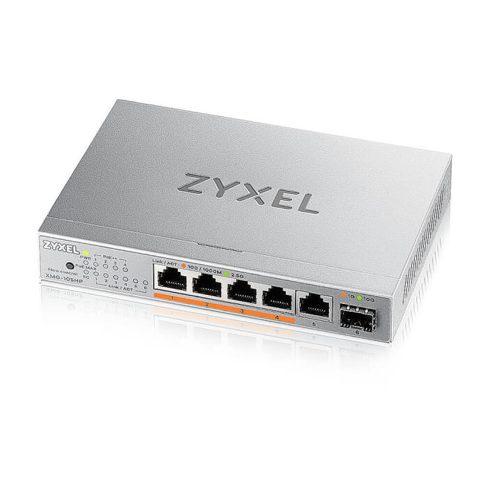ZyXEL XMG-105 5 Ports 2,5G + 1 SFP+ MultiGig unmanaged Desktop Switch (тъмнейл - 3)