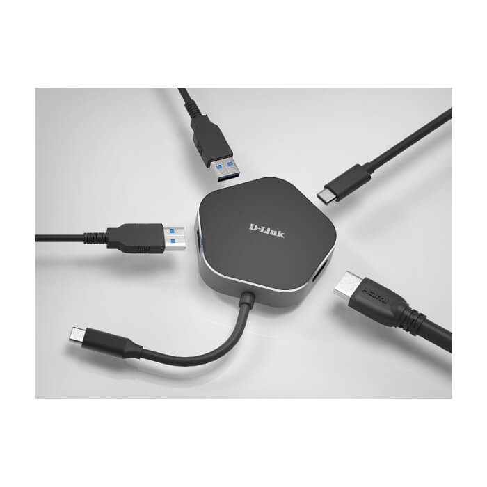 D-Link 4-in-1 USB-C Hub with HDMI and Power Delivery (тъмнейл - 2)
