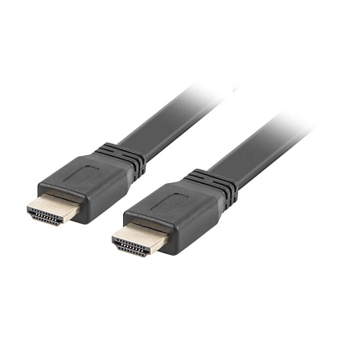 Кабел - Lanberg HDMI M/M V2.0 cable 0.5m, 4K flat, black ID 72526 (тъмнейл - 2)