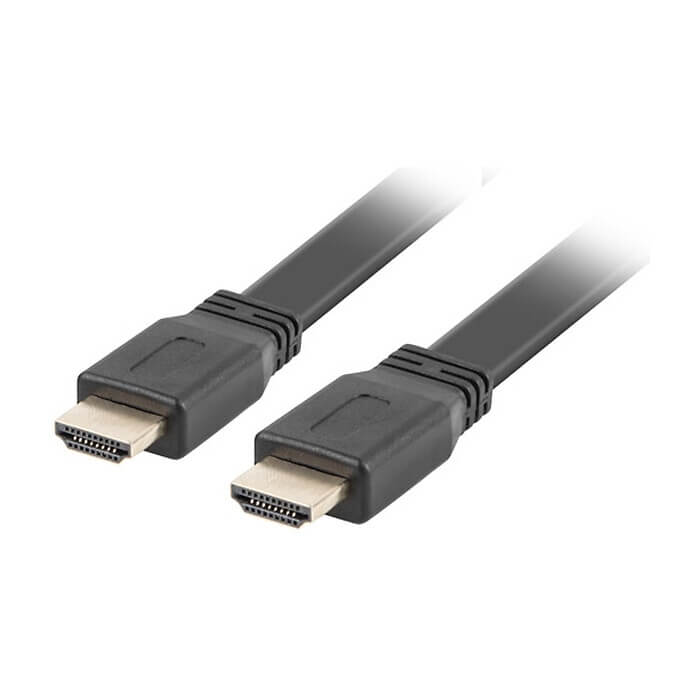 Кабел - Lanberg HDMI M/M V2.0 cable 5m, 4K flat, black ID 72522 (тъмнейл - 2)