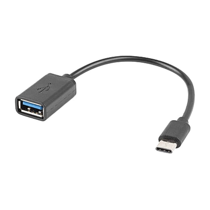 Lanberg adapter USB-C(m) 2.0 -> USB-A(f) cable 15cm OTG, black на супер цена