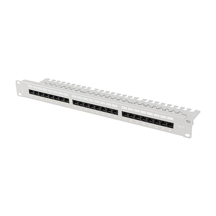Lanberg patch panel 24 port 1U 19" CAT.6 utp with cable organizer grey ID 86967 (тъмнейл - 2)