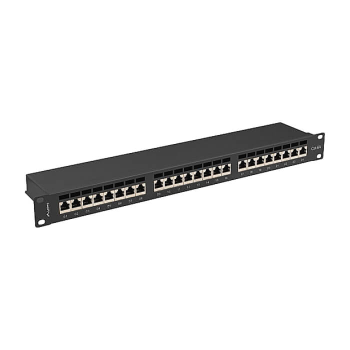 Lanberg patch panel 24 port 1U 19" CAT.6a ftp with cable organizer shielded black ID 86966 (тъмнейл - 2)